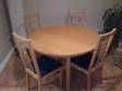BEACH DINNING table and 4 chairs Round table 115cm....