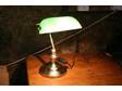 Bankers Brass Desk Table Lamp C/W Glass Green Shade a....